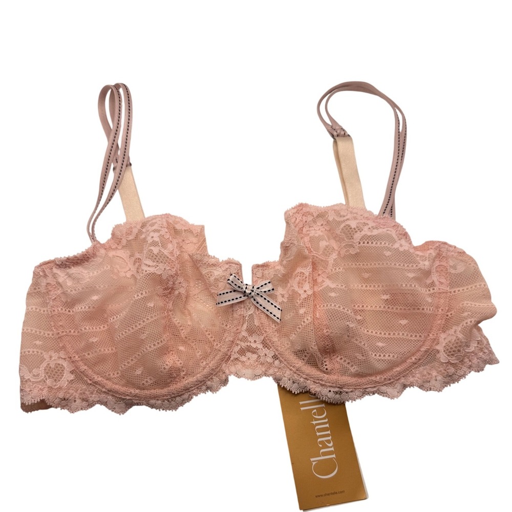 Chantelle Rive Gauche Demi Bra 3285 Rose Pink Lace Underwire Unlined 34D New